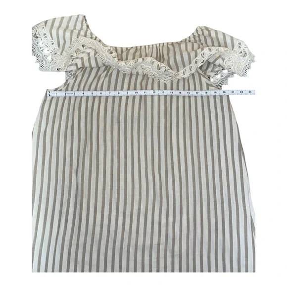 Kori America Off Shoulder Striped Mini Dress | Embroidered Ruffle Detail Size XL - Picture 5 of 10